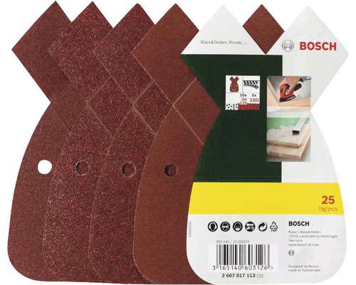 Bosch Schleifblätter für Multischleifer, 25 Stück