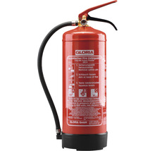 Roter Gloria Feuerlöscher mit schwarzem Schlauch