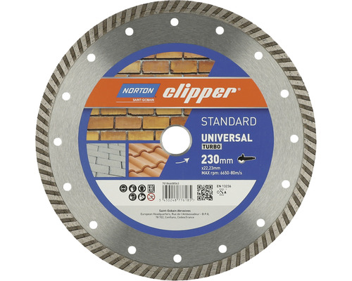 Diamanttrennscheibe Norton Clipper Standard Universal Turbo Ø 230 mm, 1 Stück Norton Clipper Diamanttrennscheibe Universal Turbo, 230 Millimeter