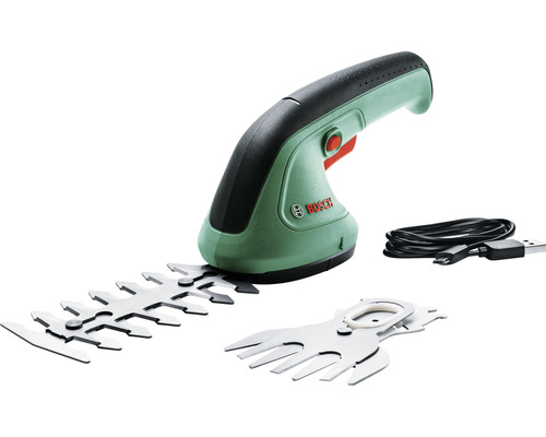 Akku-Grasschere/Strauchschere BOSCH EasyShear inkl. Akku 3,6 V, 1,5 Ah und Ladegerät Akku Grasschere mit Ladegerät und Aufsätzen