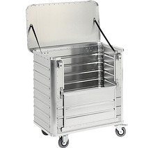 Transportwagen TW 360-B mit abklappbarem Deckel und Längswand Aluminium 360 l Tragkraft 250 kg