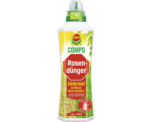 Rasendünger Compo Unkraut & Moos Nein Danke! 1,3 L / 130 m² COMPO Rasendünger zur Unkraut- und Moosbekämpfung in der 1,3 Liter Flasche