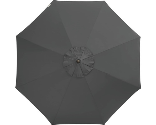 Aufsicht eines grauen Sonnenschirms