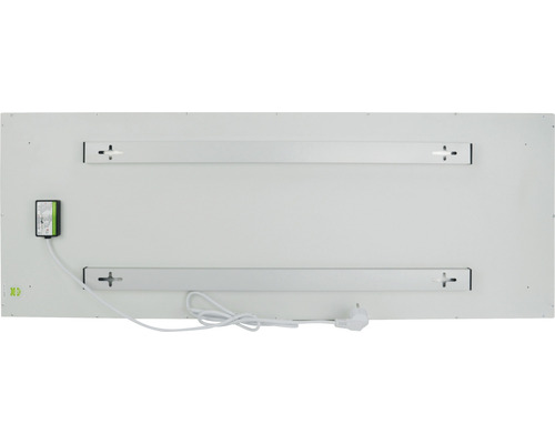 Rückseite einer LED-Leuchte mit Montageschienen und Netzteil