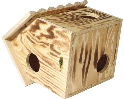 Vogelhaus aus Holz mit mehreren Einfluglöchern