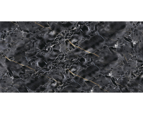 Feinsteinzeug Bodenfliese Dark Wave 60,0x120,0 cm grau glänzend rektifiziert