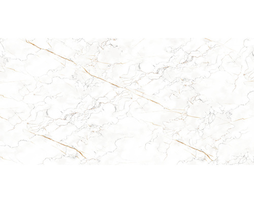 Feinsteinzeug Bodenfliese White Wave 60,0x120,0 cm weiß glänzend rektifiziert