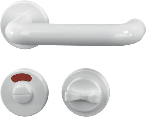 Beschlag-Set Paula-R Kunststoff eloxiert WC-Stift 7 mm für WC + Bad weiß