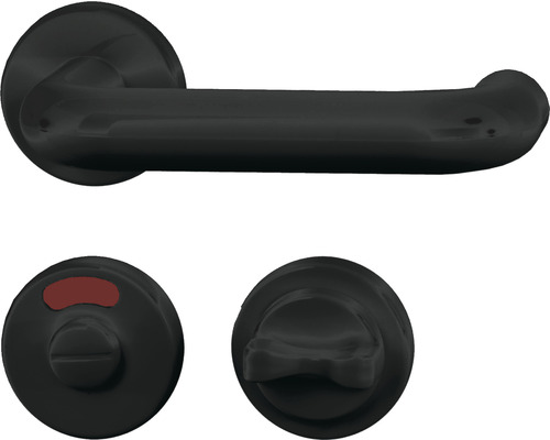 Beschlag-Set Wanda-R Kunststoff eloxiert für WC + Bad schwarz