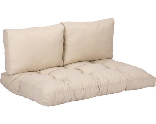 Loungekissen-Set für Palettenmöbel beo® 120 x 80 cm 1x Sitzkissen 2x Rückenkissen beige