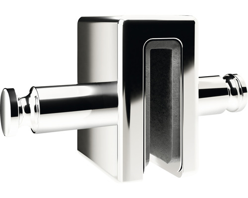 Doppel-Handtuchhaken Schulte für Duschabtrennungen 5, 6 und 8 mm chrom Glashalterung mit Haken zur Wandmontage