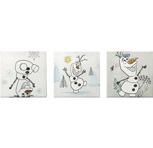 Drei quadratische Wandbilder mit Olaf Motiven aus Die Eiskönigin