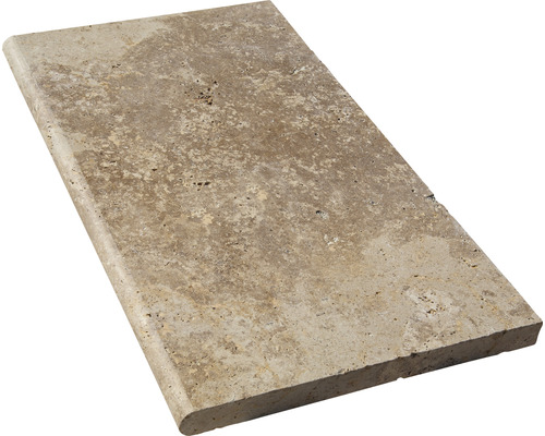 FLAIRSTONE Poolumrandung Beckenrandstein Napoli Element gerade braun 1 Längsseite gerundet 61 x 35 x 3 cm