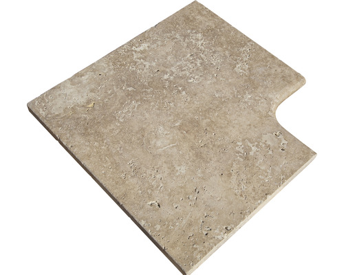 FLAIRSTONE Poolumrandung Beckenrandstein Napoli Eckstück 90° braun innen gerundet 48x35 / 48x35 cm x 3 cm