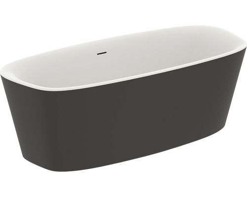 Freistehende Badewanne Ovale Badewanne Körperformbadewanne Ideal Standard Dea 80 x 180 x 61 cm schwarz weiß matt K8721V3