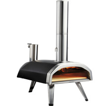 Pizzaofen Ooni Fyra 12 Holzpellets Karbonstahl silberschwarz tragbar optimale Wärmespeicherung