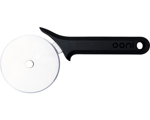 Ooni Pizzaschneider 113 x 20 x 240 mm Edelstahl rostfrei ultra-scharfe Klinge Ooni Pizzaschneider mit rundem Edelstahlrad und schwarzem Griff