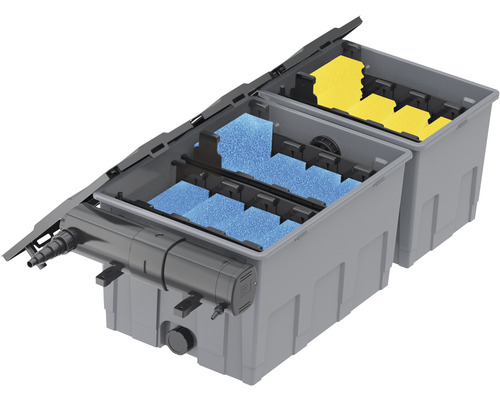 Teichfilteranlage mit Filterschwämmen