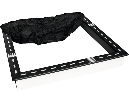 Sandkasten mit Abdeckung und Straßenmuster