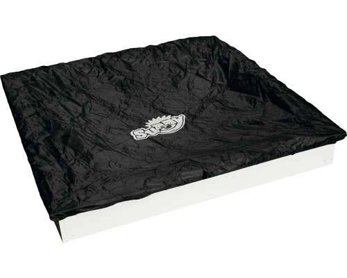 Sandkasten mit schwarzer Schutzabdeckung