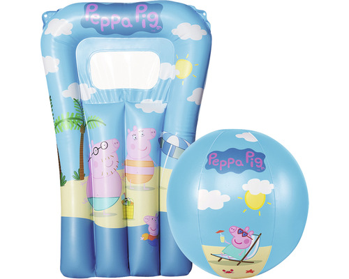 Strandset Happy People Peppa Pig mit Wasserball und Kinderluftmatratze