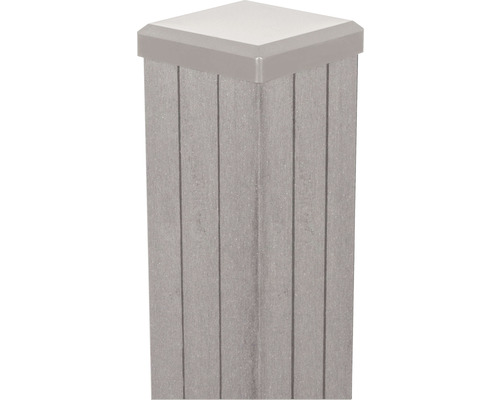 Pfosten GroJa Merano BPC inkl. Kappe zum Aufdübeln 7 x 7 x 190 cm bi-color Sand Pfosten mit Abdeckung