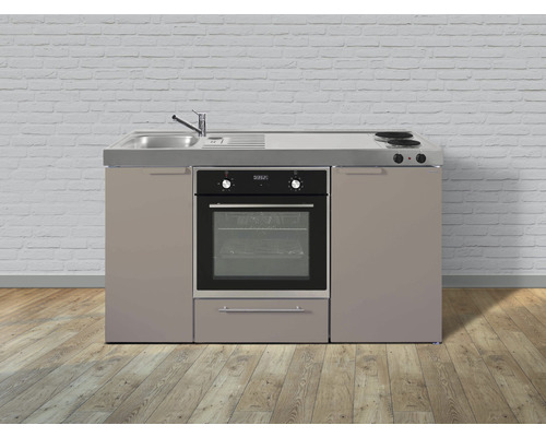 Miniküche Stengel Kitchenline MKB150 150x60 cm Becken links Sand matt mit Kochfeld