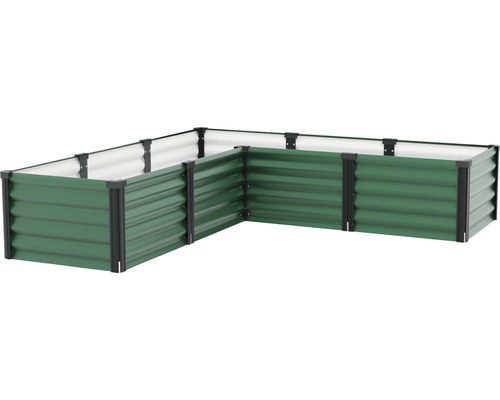 Hochbeet aus Metall in L-Form für den Garten