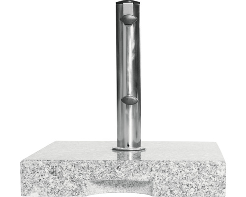 Granit Schirmständer mit Edelstahlrohr