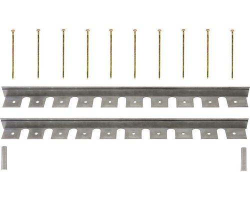 Beeteinfassung, Pflasterkante 100 x 3,8 cm 2er Set silber Metall Rasenkante mit Nägeln
