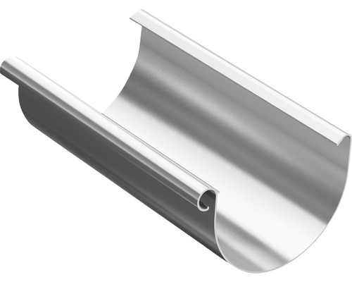 PRECIT Dachrinne Kunststoff Grau 125 mm, Länge 2000 mm Halbrundes Dachrinnenstück aus Metall