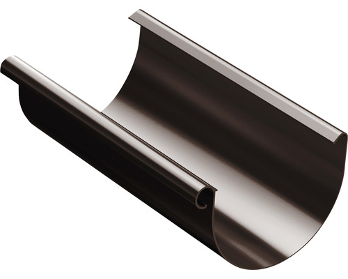 PRECIT Dachrinne Kunststoff Braun 100 mm, Länge 2000 mm Halbrunde Dachrinne zur Gebäudeentwässerung