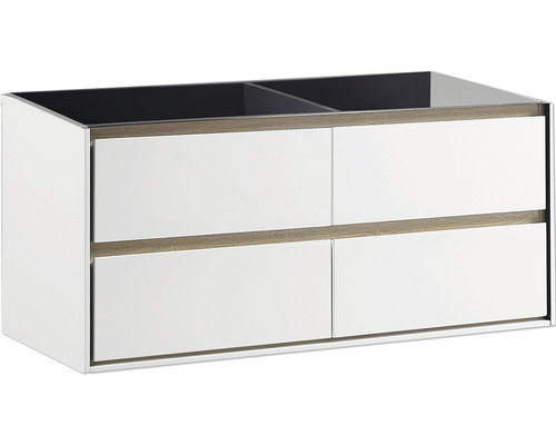 Waschbeckenunterschrank Differnz Providence 51,5x119 x44,5 cm ohne Waschbecken weiß Waschtischunterschrank mit vier Schubladen