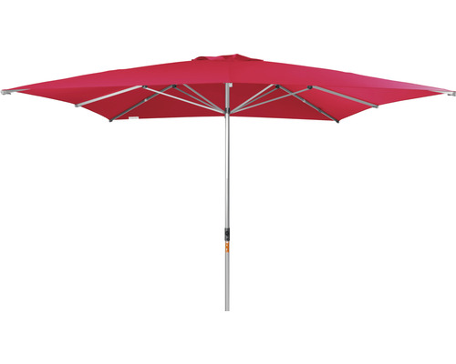 Sonnenschirm Mittelstockschirm Doppler Ø 350 cm Polyester 180g/m² rot Quadratischer Gartenschirm mit Metallgestell