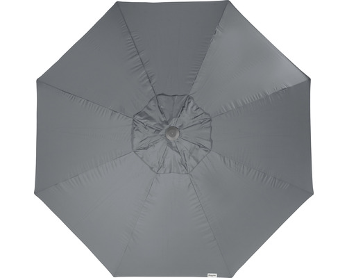 Ansicht eines grauen Sonnenschirms von unten