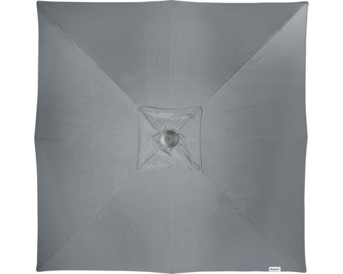 Quadratischer Sonnenschirm, von oben gesehen.