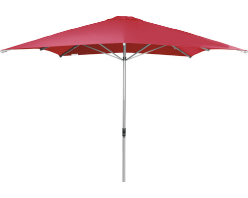 Sonnenschirm Mittelstockschirm Doppler Alu Expert 300x300 cm rot Quadratischer Sonnenschirm mit Mittelmast für den Garten