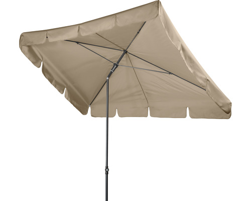 Quadratischer Sonnenschirm mit Metallgestell und Stoffbezug