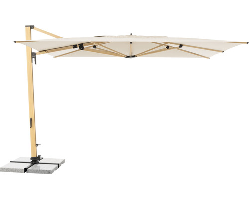 Freiarm-Sonnenschirm mit Sockelplatten für den Gartenbereich