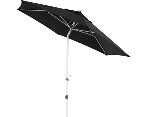 Gartenschirm mit Kurbel und schwarzem Bezug