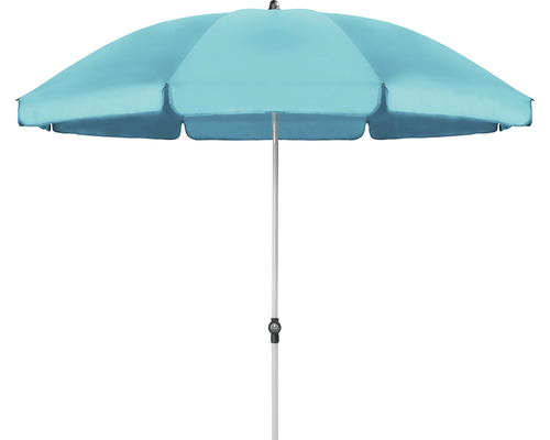 Sonnenschirm Marktschirm Doppler Active Ø 200 cm Polyester türkis Geöffneter runder Sonnenschirm mit Mittelmast