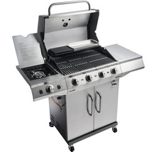 Gasgrill Char-Broil Performance Pro S 4 4 Brenner+1 Brenner+Seitenbrenner Edelstahl inkl. Ablage, Deckelthermometer, Fettauffangschale, Warmhalterost, Drehregler mit LED-Beleuchtung,Integrierter Flaschenöffner Grillrost