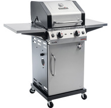 Grill mit zwei Brennern, Seitenablagen und Rollen