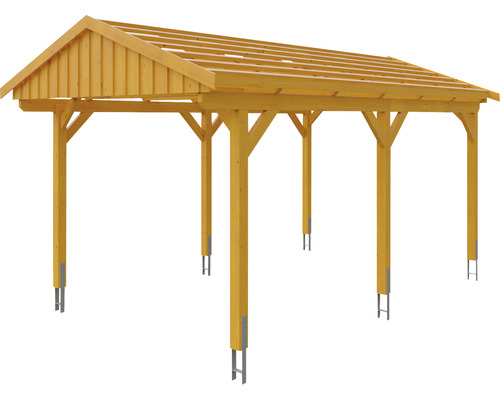 Holzcarport mit Satteldach