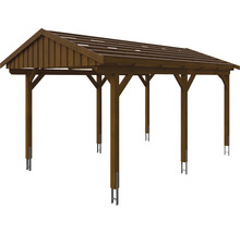 Holzcarport mit Satteldach für den Außenbereich