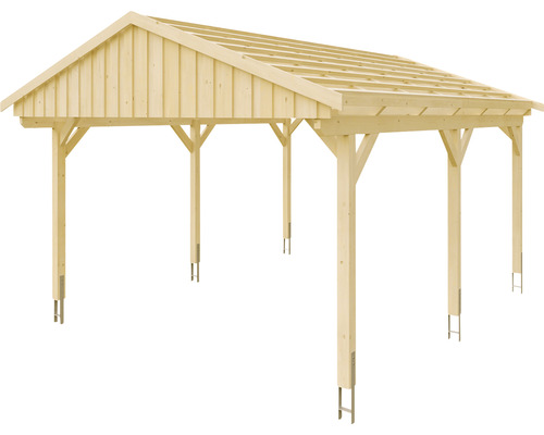 Holzcarport mit Satteldach