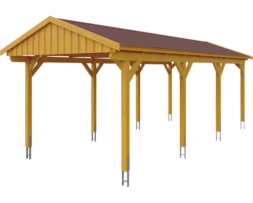Freistehender Carport aus Holz mit Metalldach