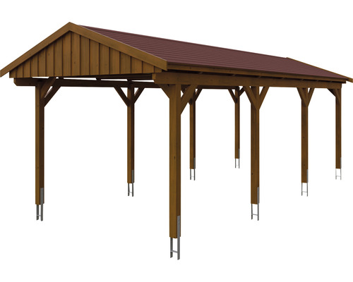 Holzcarport mit Metalldach