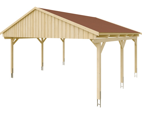 Holzcarport mit Ziegeldach