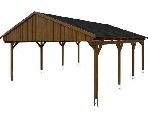 Holzcarport mit Satteldach zur Überdachung von Fahrzeugen